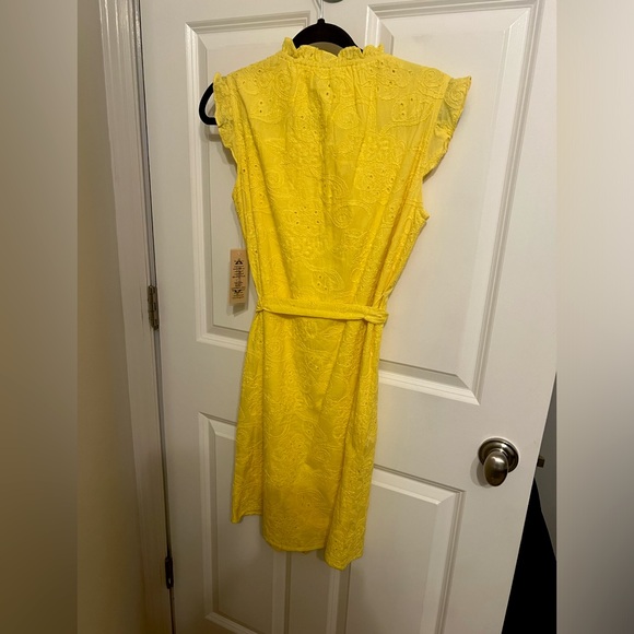 Brand New With Tags Adorable Nannette  Yellow Summer Dress With Belt - Size 2 - Picture 2 of 6